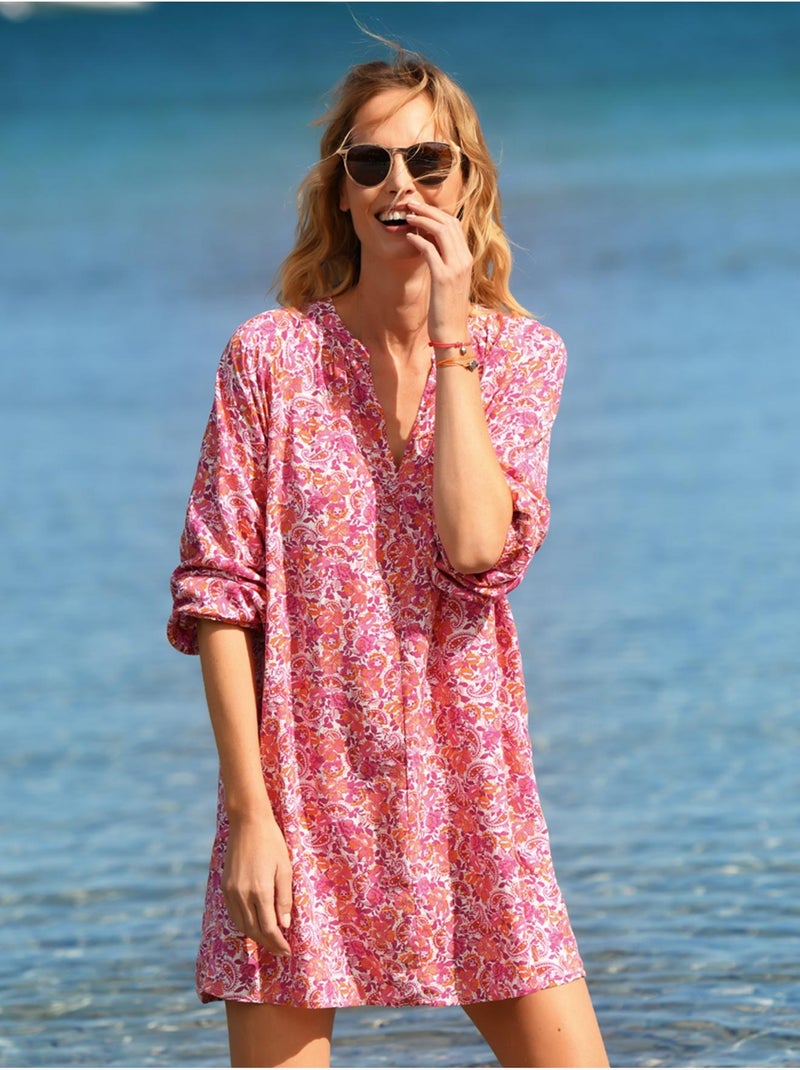Tunique ample et longue - DAXON Rose/Multicolore - Kiabi