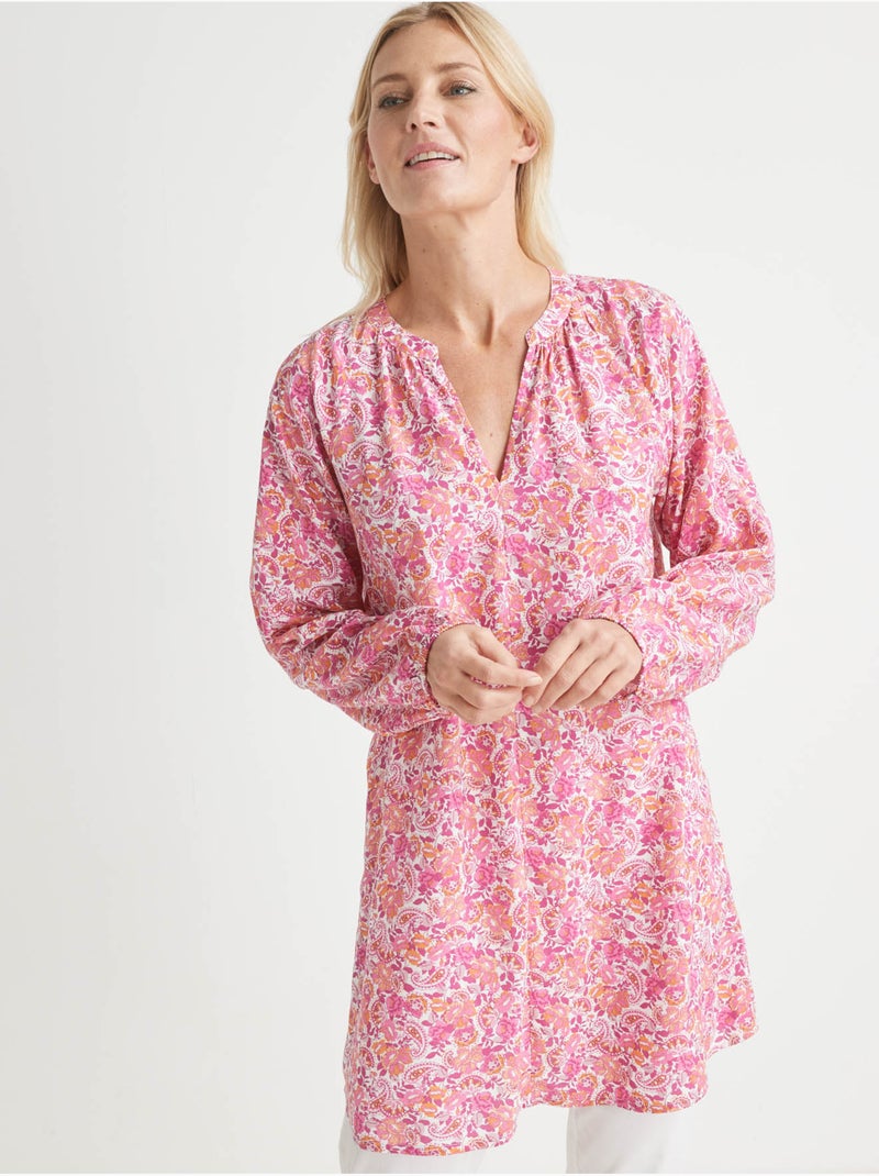 Tunique ample et longue - DAXON Rose/Multicolore - Kiabi
