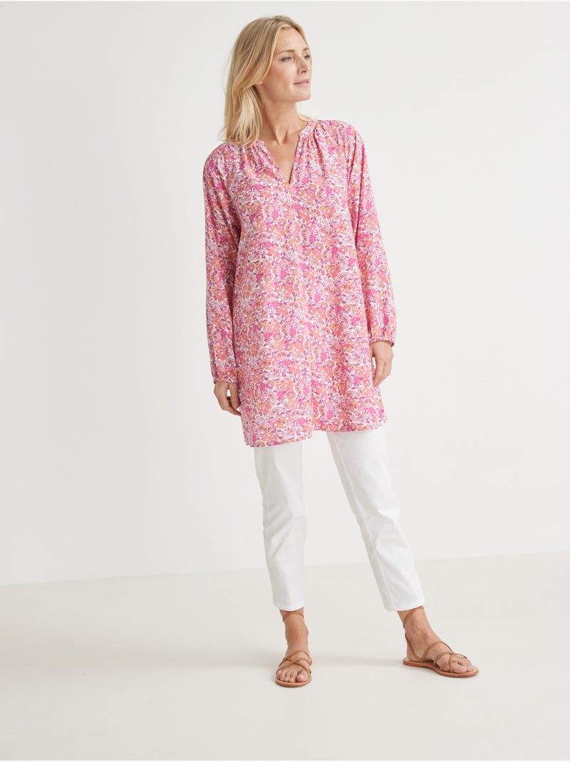 Tunique ample et longue - DAXON Rose/Multicolore - Kiabi
