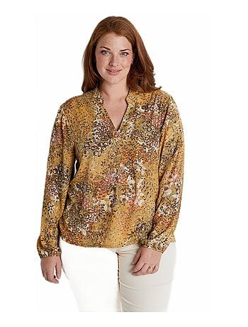 Tunique ample imprimée manches longues