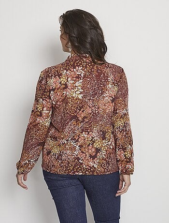 Tunique ample imprimée manches longues