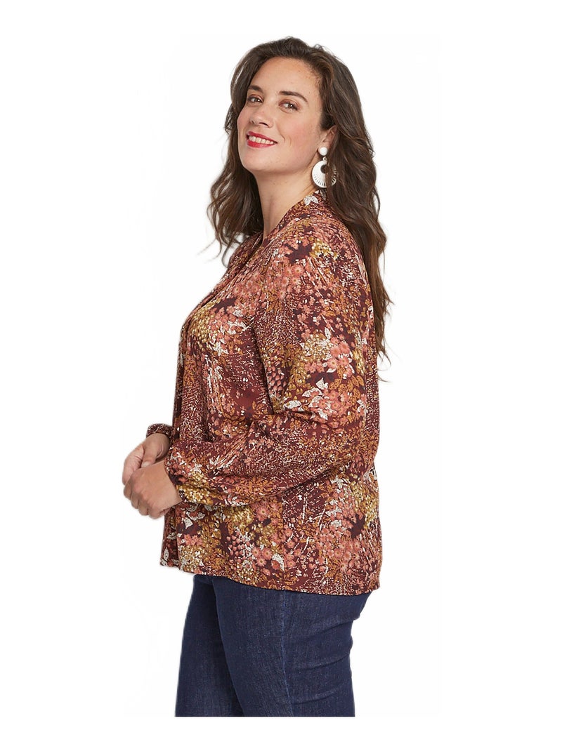 Tunique ample imprimée manches longues Violet - Kiabi