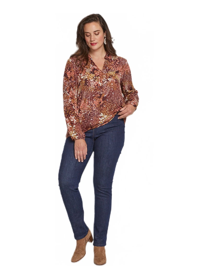 Tunique ample imprimée manches longues Violet - Kiabi