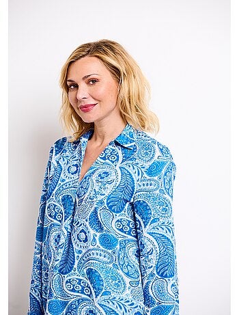 Tunique ample longue imprimé cachemire