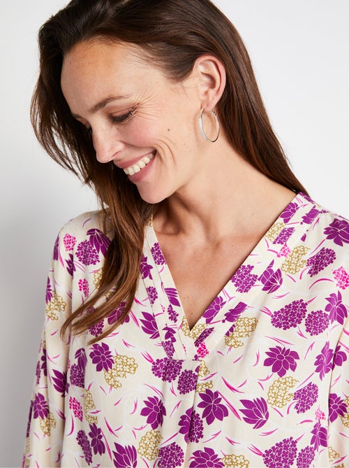 Tunique ample longue imprimé floral - Kiabi
