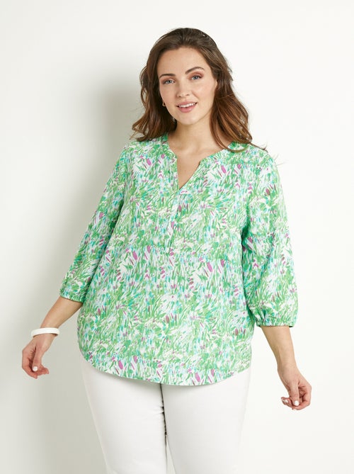 Tunique ample longue imprimée manches 3/4 - Kiabi