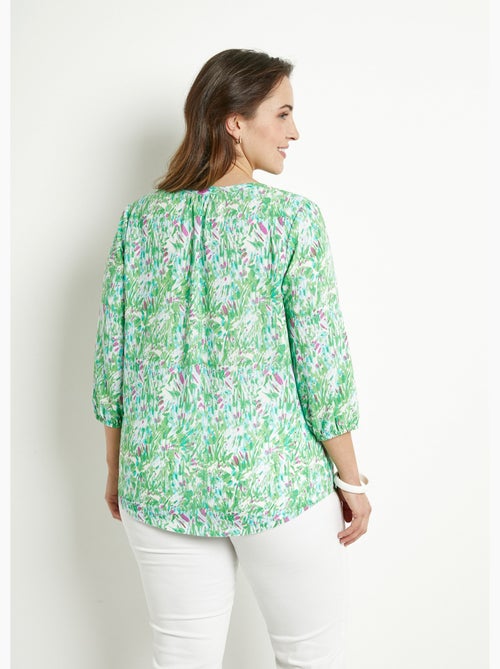 Tunique ample longue imprimée manches 3/4 - Kiabi