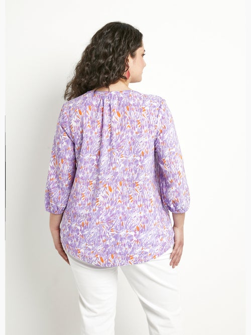 Tunique ample longue imprimée manches 3/4 - Kiabi