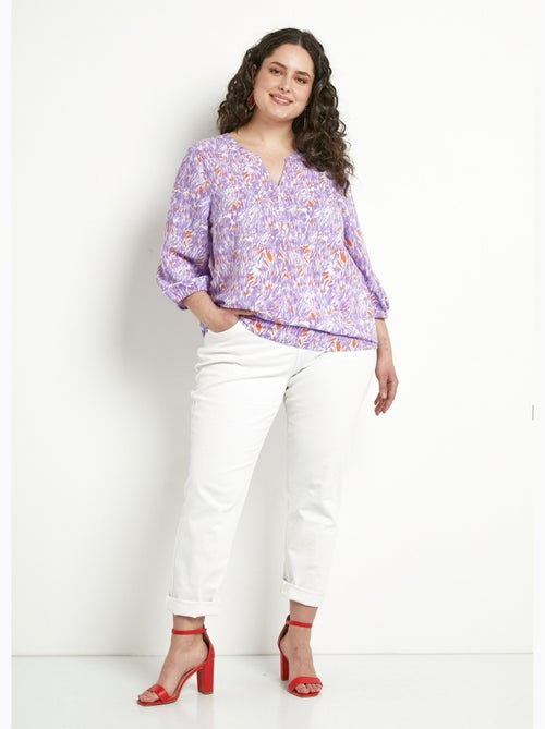 Tunique ample longue imprimée manches 3/4 - Kiabi