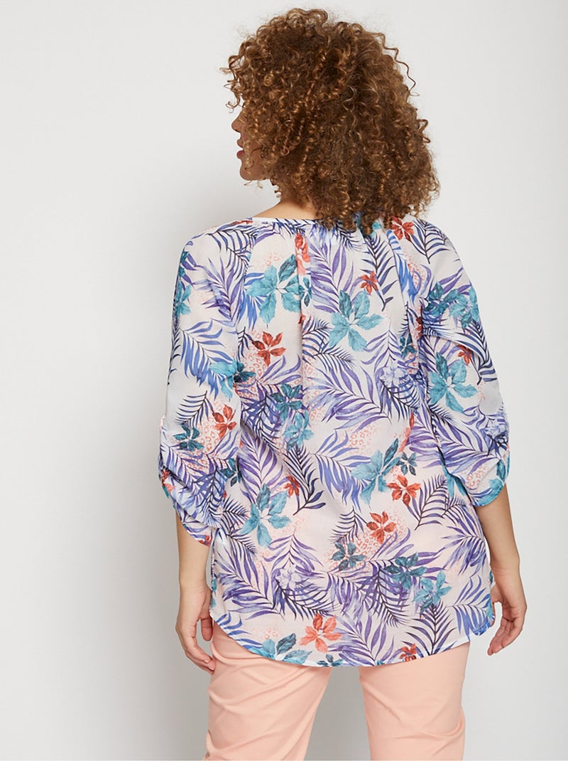 Tunique ample longue manches 3/4 - AFIBEL Bleu - Kiabi