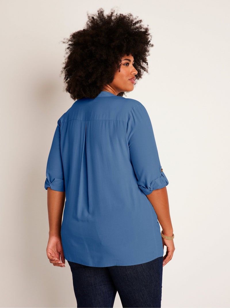 Tunique ample longue manches 3/4 - Afibel Indigo - Kiabi