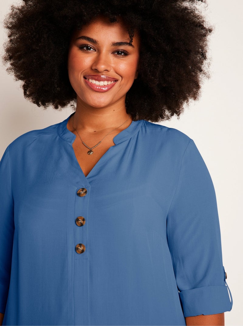 Tunique ample longue manches 3/4 - Afibel Indigo - Kiabi