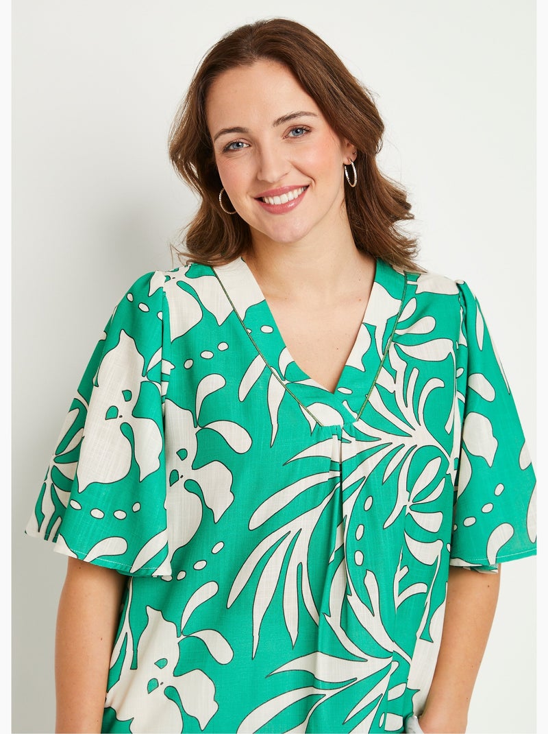 Tunique ample longue Vert - Kiabi