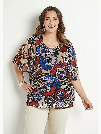 Tunique ample longue voile imprimé - Afibel