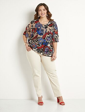 Tunique ample longue voile imprimé - Afibel