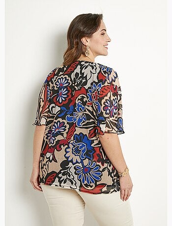 Tunique ample longue voile imprimé