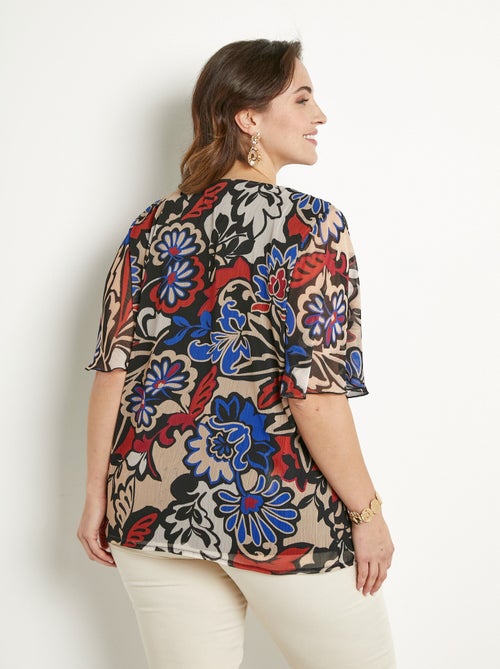 Tunique ample longue voile imprimé - Kiabi