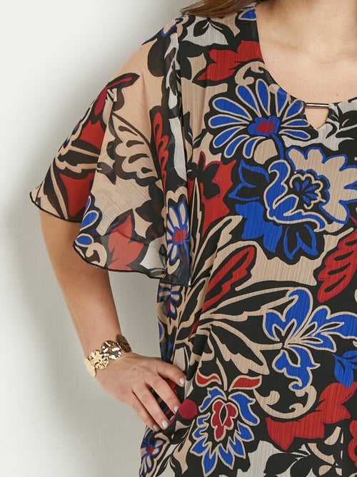 Tunique ample longue voile imprimé - Kiabi