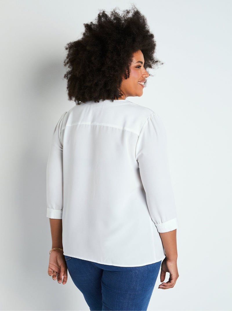 Tunique ample mi longue col rond Beige - Kiabi