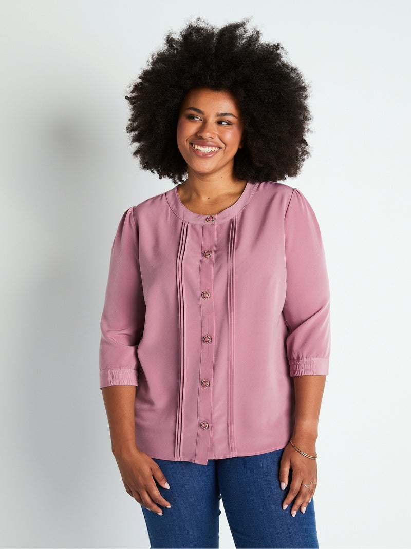 Tunique ample mi longue col rond Mauve lilas - Kiabi