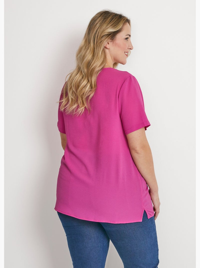 Tunique ample mi-longue en tissu crêpe - Afibel Rose fushia - Kiabi
