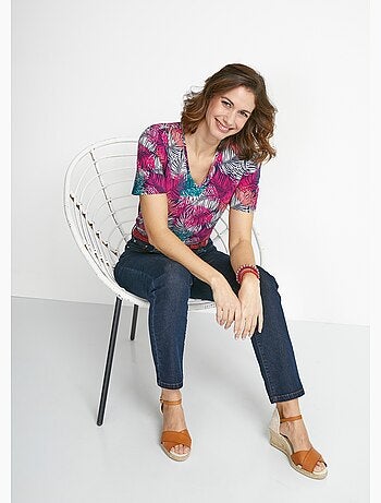 Tunique ample mi-longue en tissu crêpe - Afibel