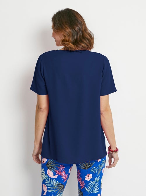 Tunique ample mi-longue en tissu crêpe - Kiabi