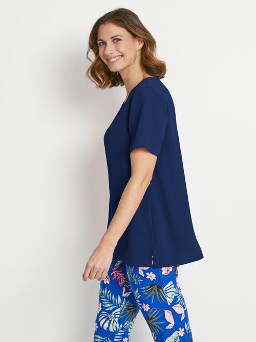 Tunique ample mi-longue en tissu crêpe - Kiabi