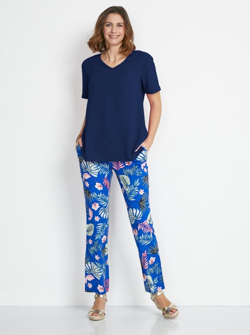 Tunique ample mi-longue en tissu crêpe - Kiabi