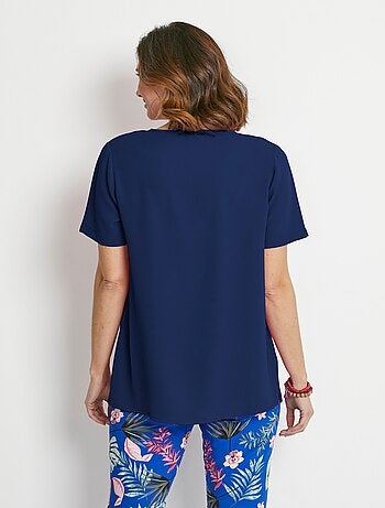 Tunique ample mi-longue en tissu crêpe