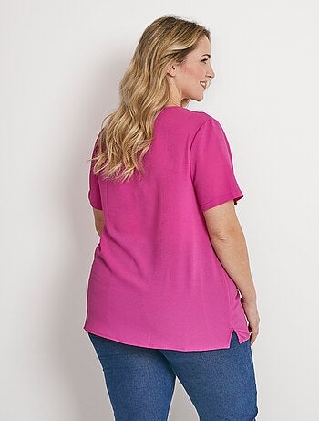 Tunique ample mi-longue en tissu crêpe