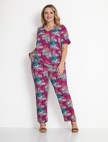 Tunique ample mi-longue en tissu crêpe