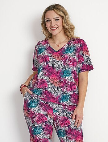 Tunique ample mi-longue en tissu crêpe