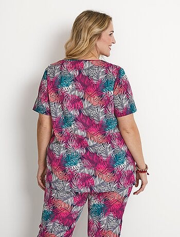 Tunique ample mi-longue en tissu crêpe