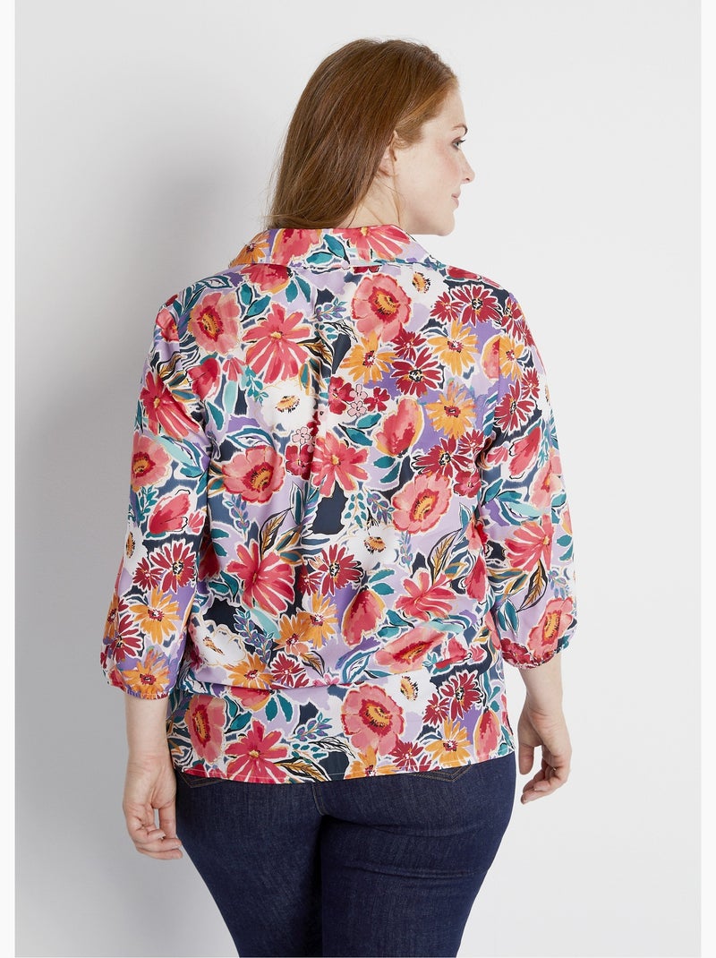 Tunique ample mi-longue imprimé fleuri Orange - Kiabi