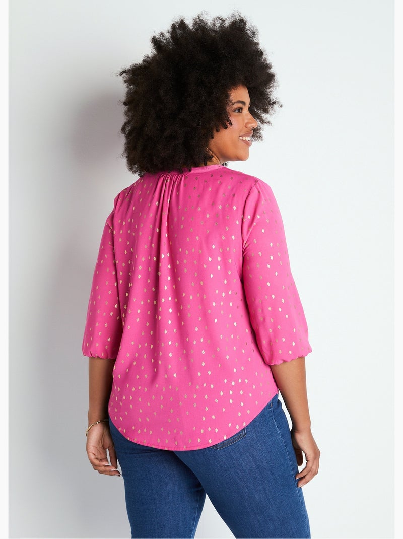 Tunique ample mi-longue manches 3/4 - Afibel Rose - Kiabi