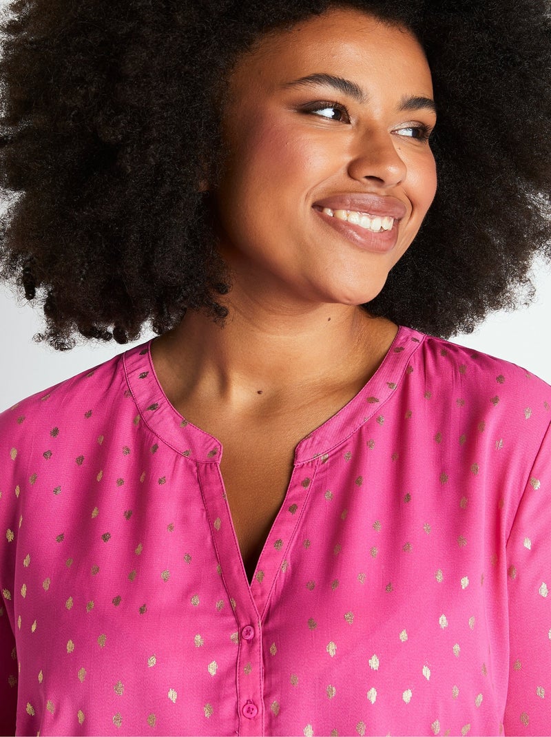 Tunique ample mi-longue manches 3/4 - Afibel Rose - Kiabi