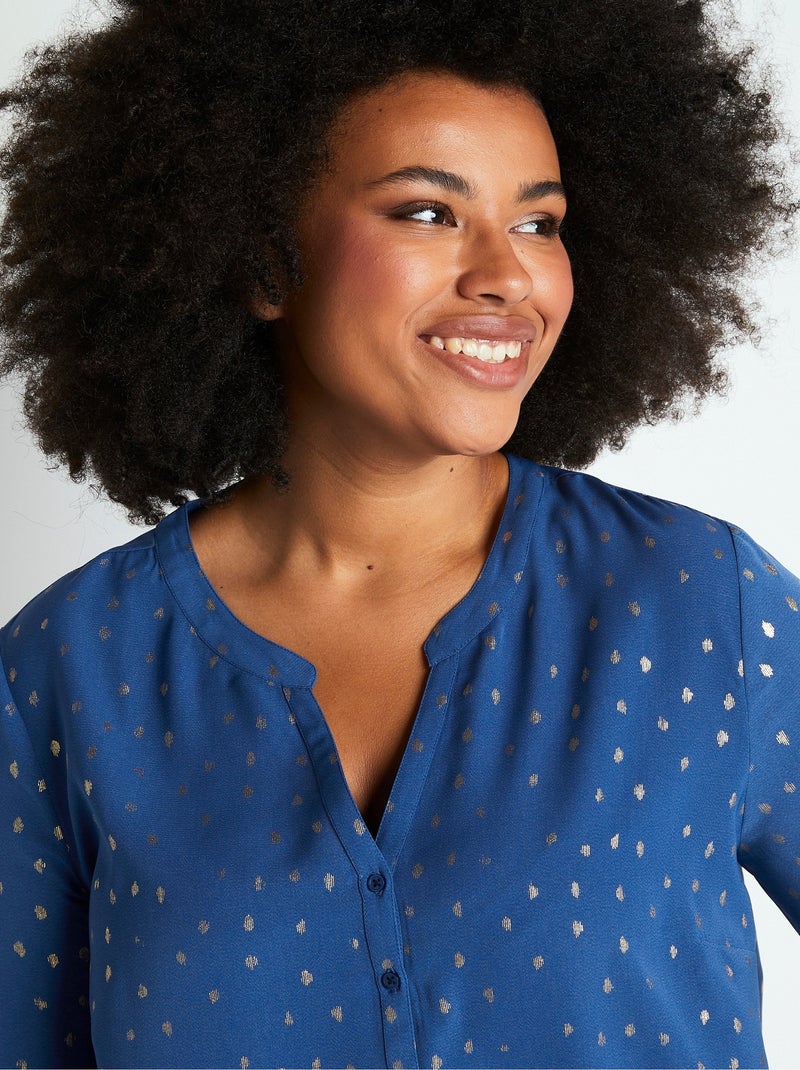 Tunique ample mi-longue manches 3/4 Bleu - Kiabi