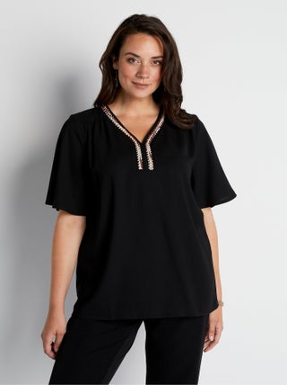 Tunique ample mi-longue manches papillon