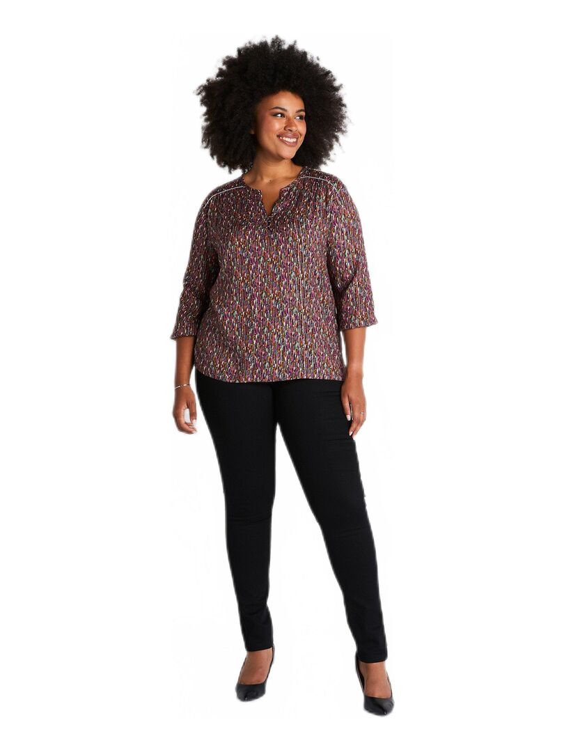 Tunique ample taupe moyen en velours