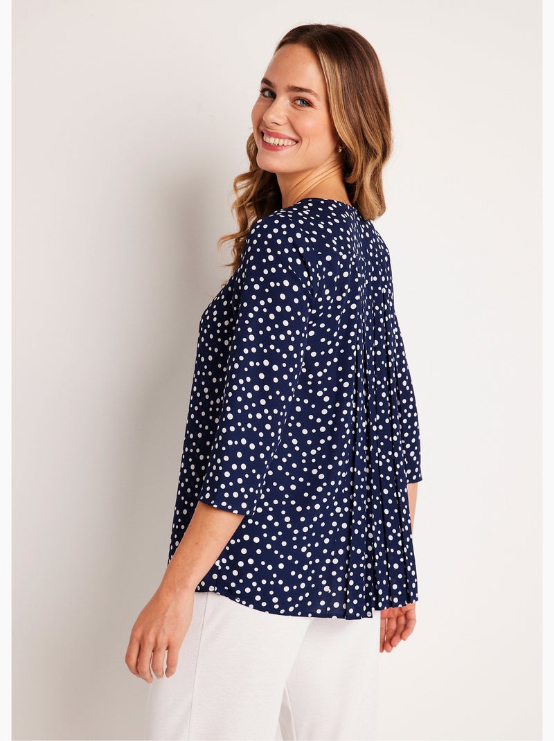 Tunique ample plissée dos mi-longue Bleu - Kiabi