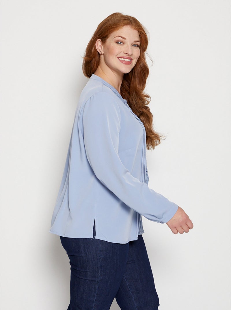 Tunique avec fantaisie dentelle Bleu - Kiabi