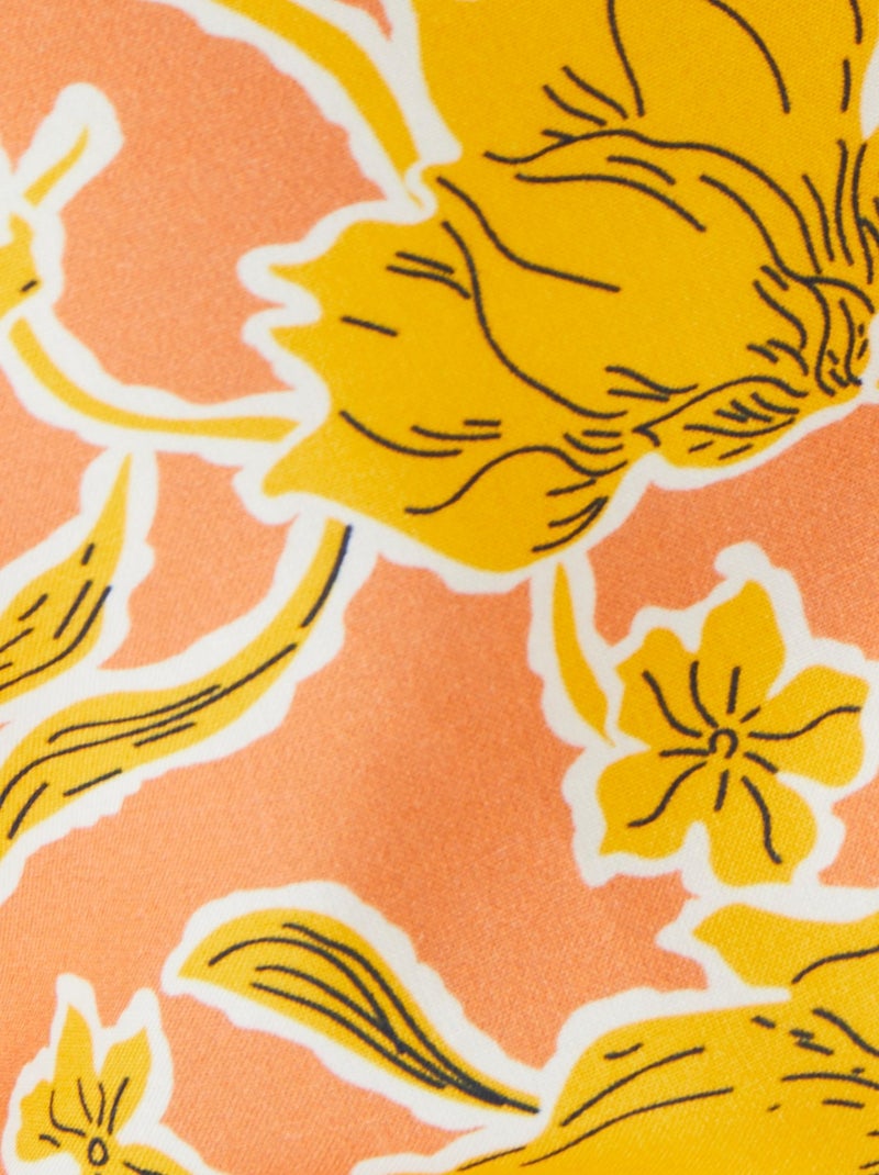 Tunique base volantée fleurie - Damart Orange - Kiabi