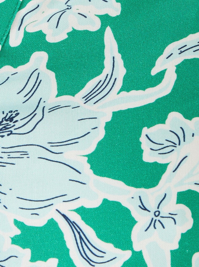 Tunique base volantée fleurie - Damart Vert - Kiabi