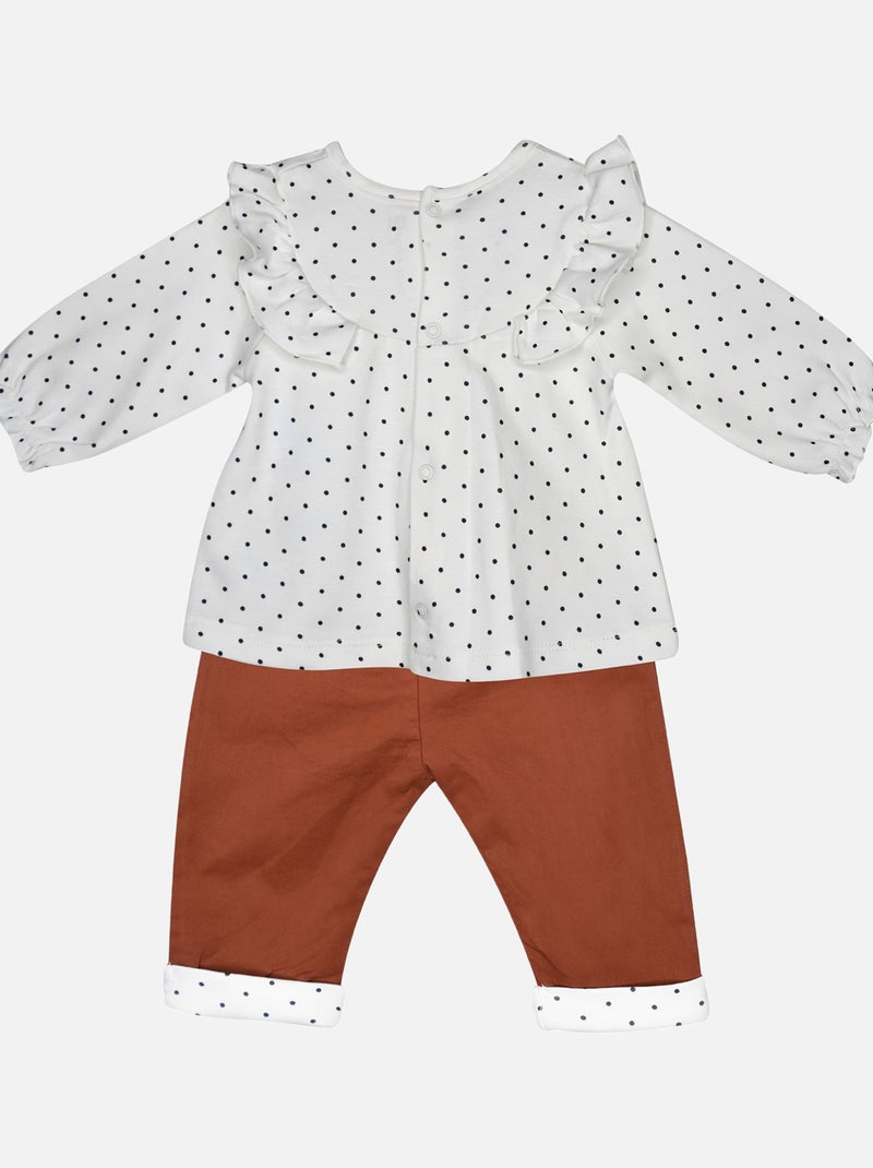 TUNIQUE BEBE MAILLE + PANTALON FADILLA Blanc - Kiabi
