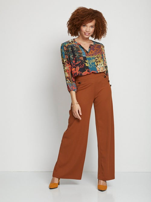 Tunique blousante courte imprimé patchwork - Kiabi