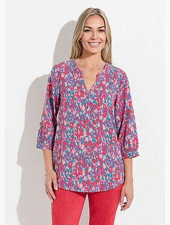 Tunique boutonnée ample longue manches 3/4 - AFIBEL