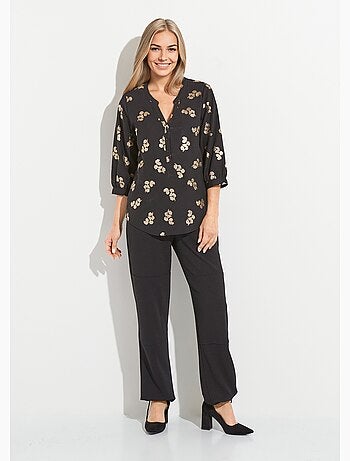 Tunique boutonnée ample longue manches 3/4