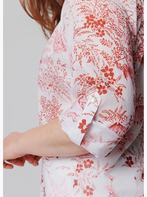 Tunique boutonnée ample voile imprimé - AFIBEL - Kiabi
