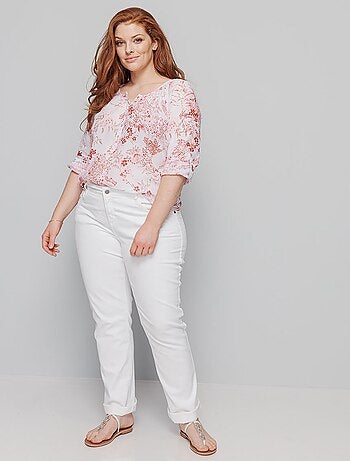 Tunique boutonnée ample voile imprimé